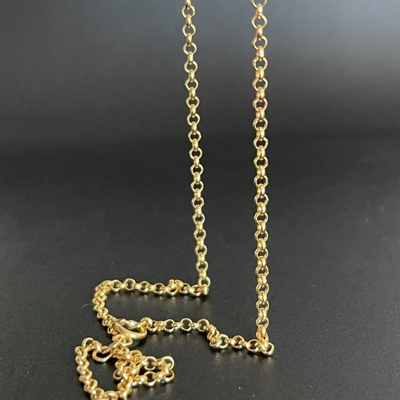 Solid 14K Gold Rolo Link Chain Necklace 18 inch, 2.5 mm,4.54 gram - Picture 7 of 17